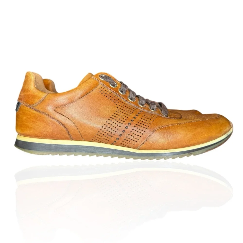Magnanni Pueblo Perforated Shoes Mens 7 M Brown‎ Leather 14804 Luxury Sneakers
